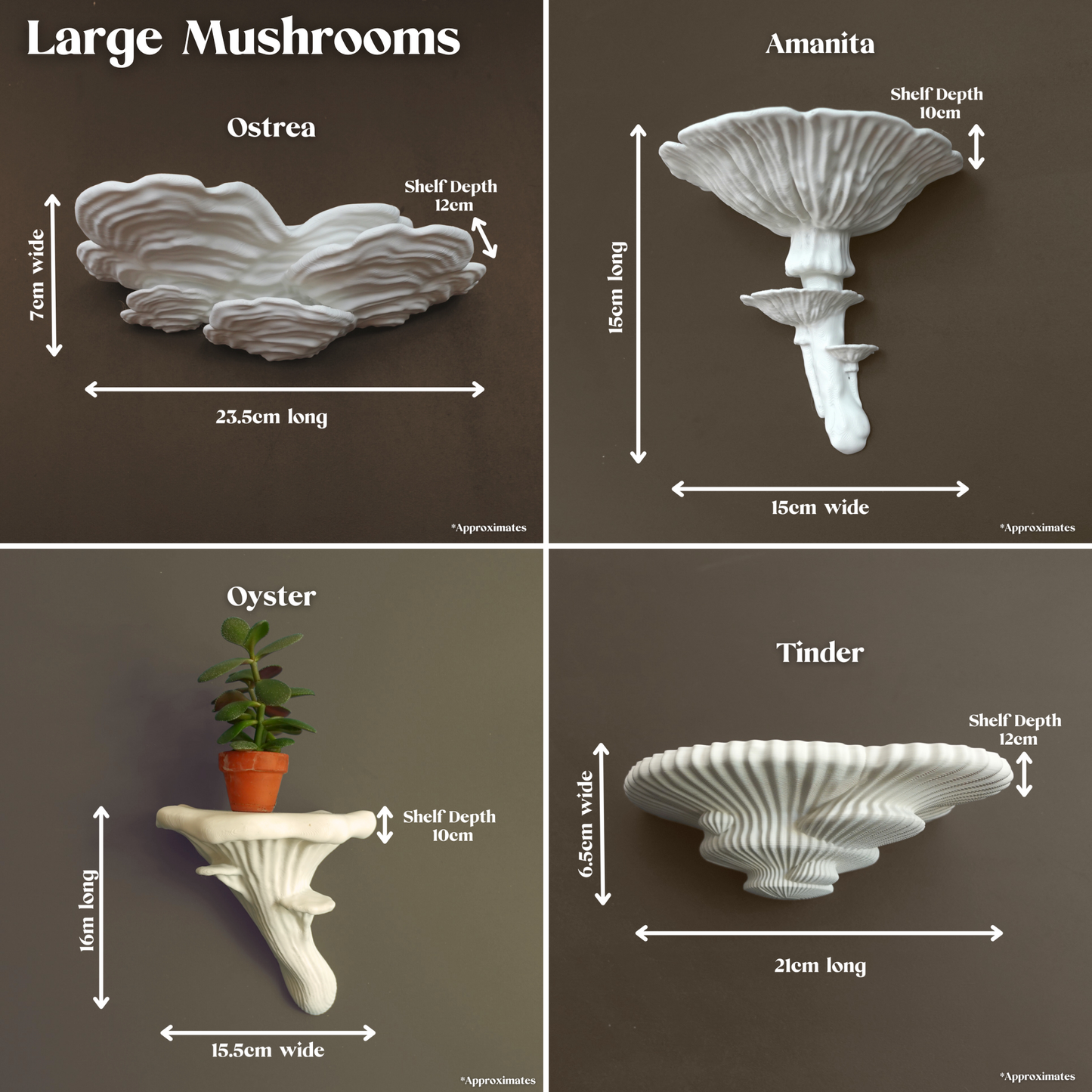 Glow in the Dark Floating Mushroom Shelves