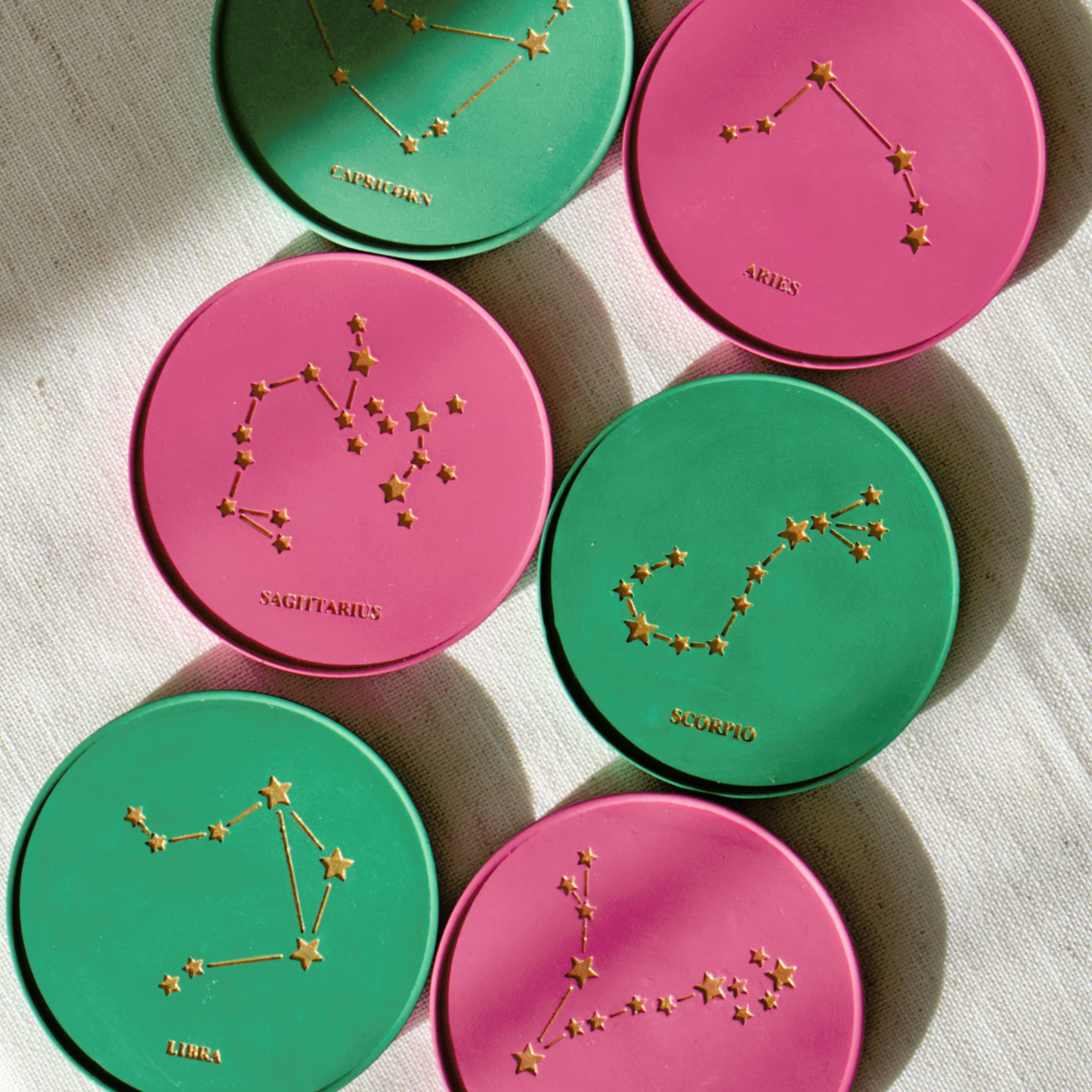 Limited Edition Christmas Personalised Star Sign Coasters