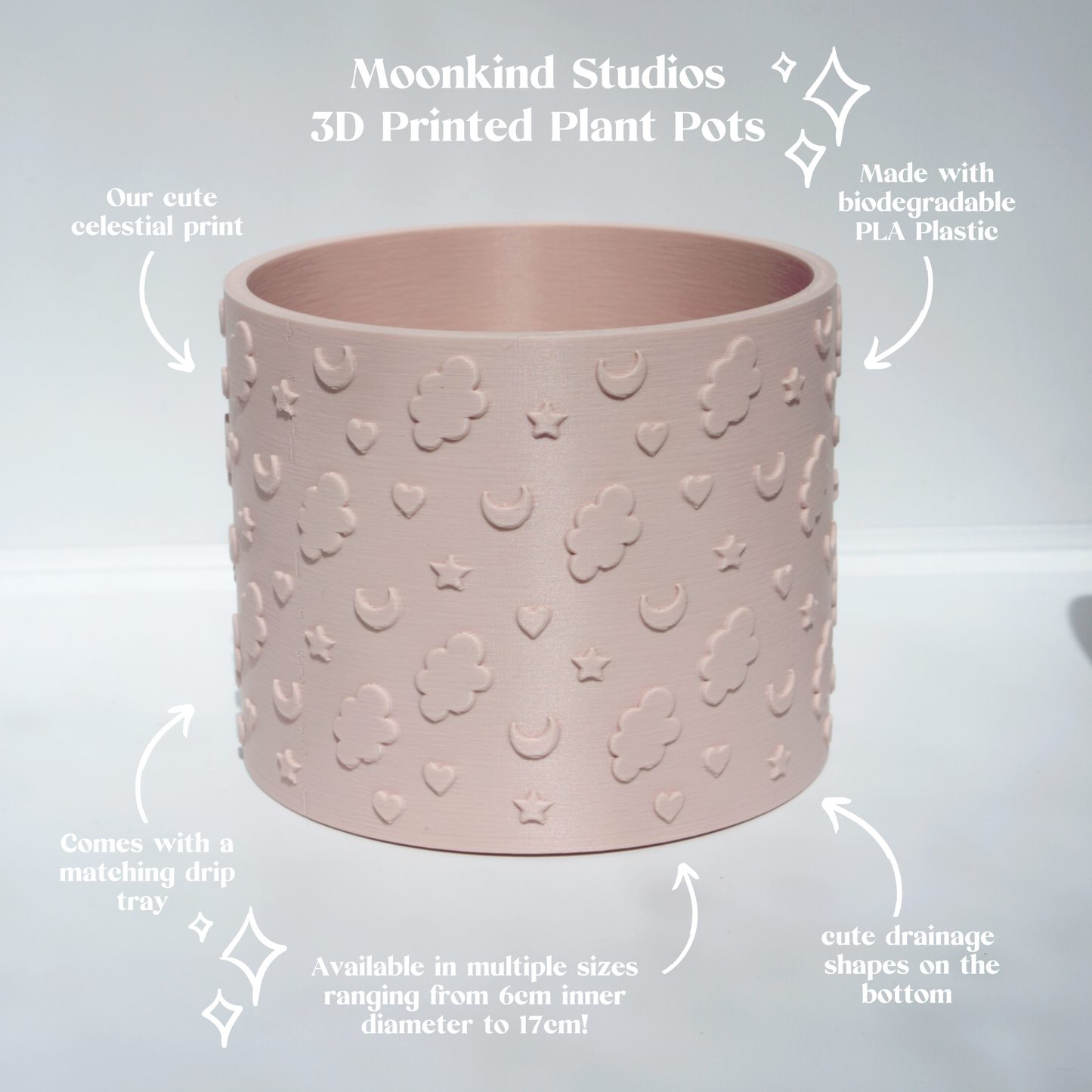Celestial Plant Pot with Drip Tray