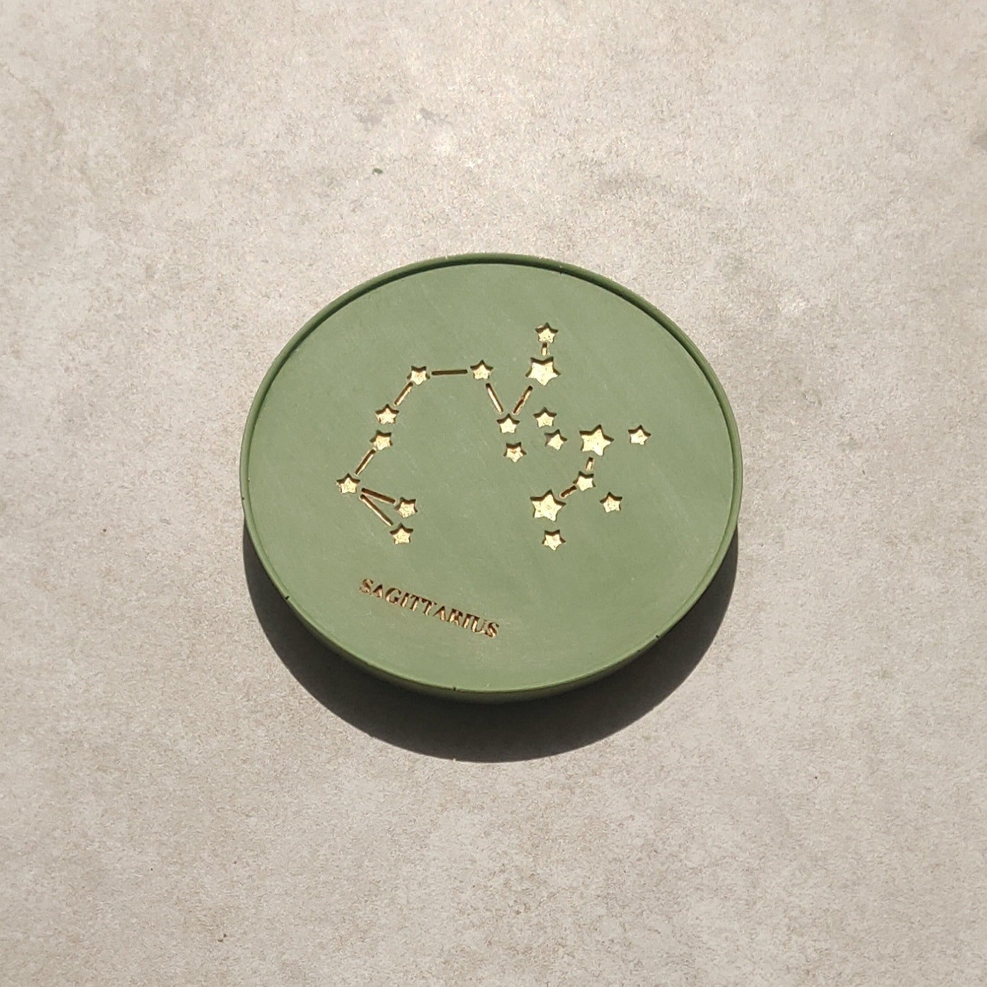 Star Sign Personalised Coasters in Pistachio