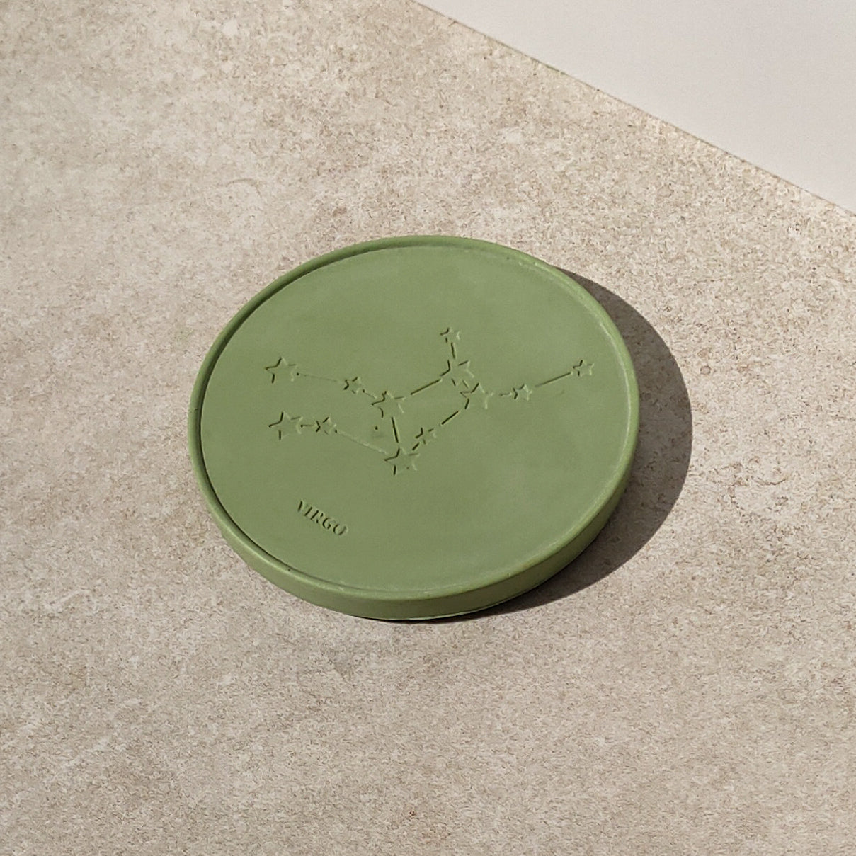 Star Sign Personalised Coasters in Pistachio