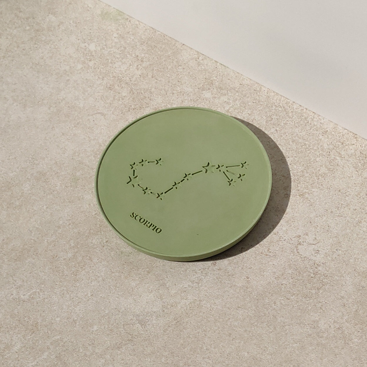 Star Sign Personalised Coasters in Pistachio