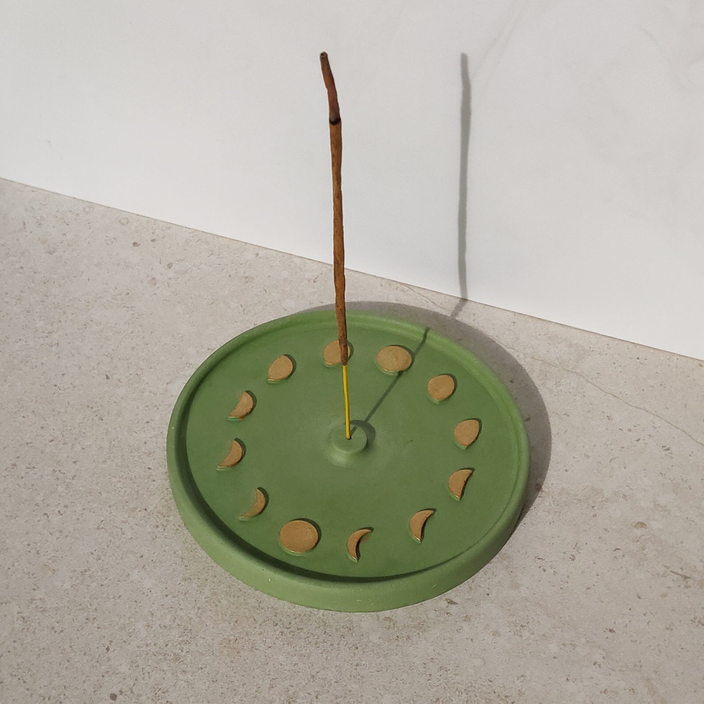 Moon Phases Round Incense Stick & Incense Cone Holder