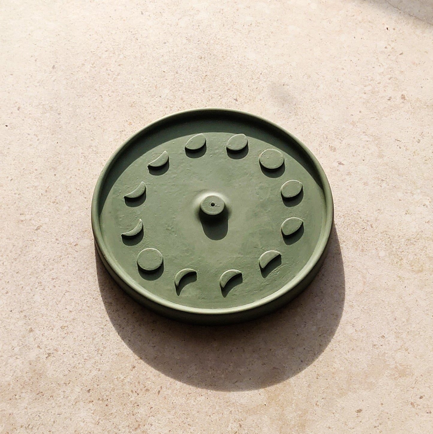 Moon Phases Round Incense Stick & Incense Cone Holder