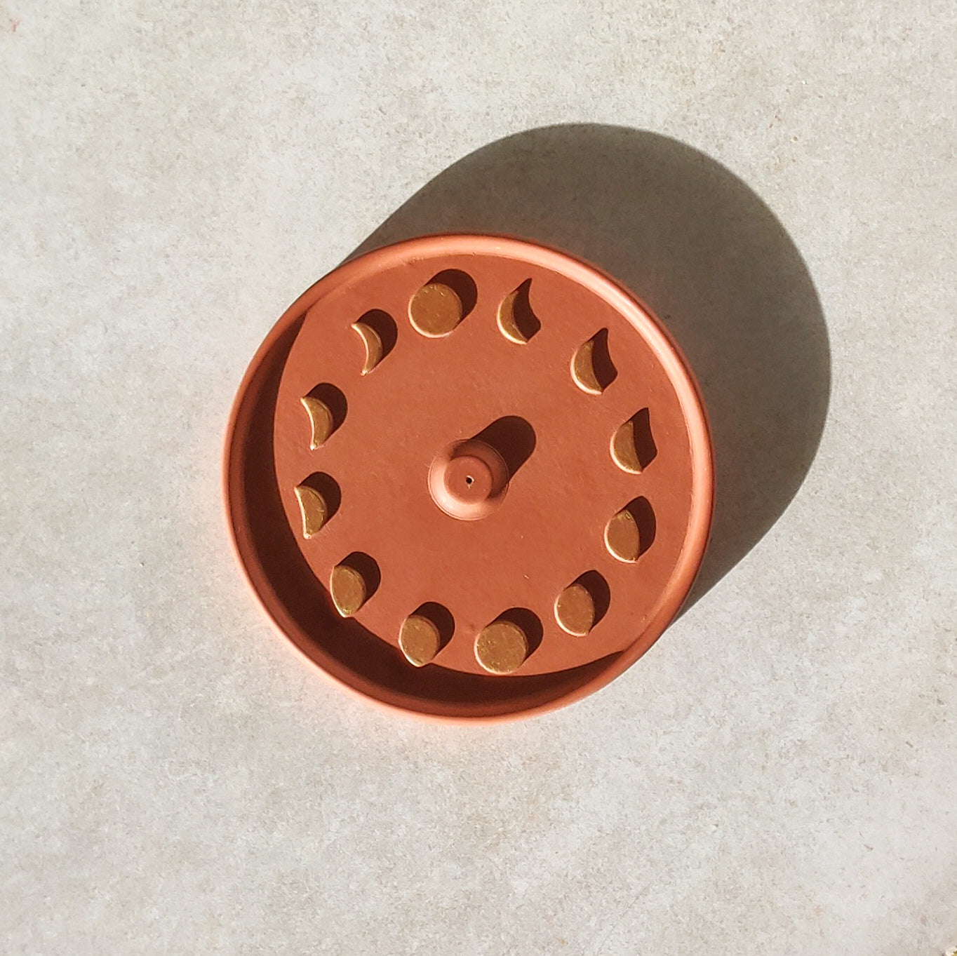 Moon Phases Round Incense Stick & Incense Cone Holder