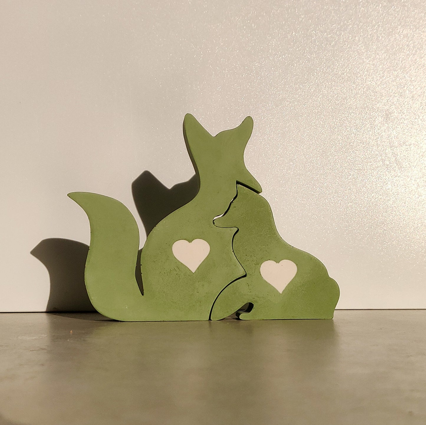 Cuddling Foxes Silhouette Ornament