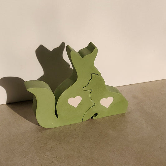 Cuddling Foxes Silhouette Ornament