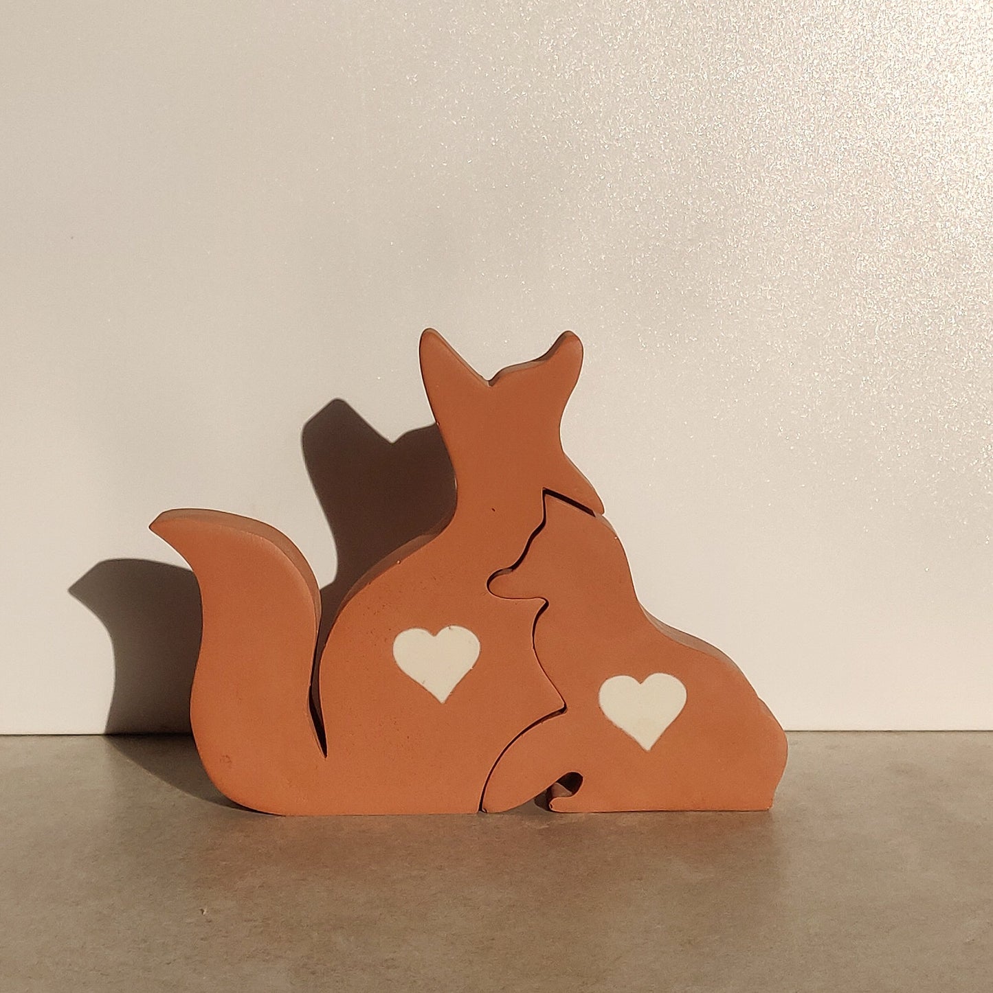 Cuddling Foxes Silhouette Ornament