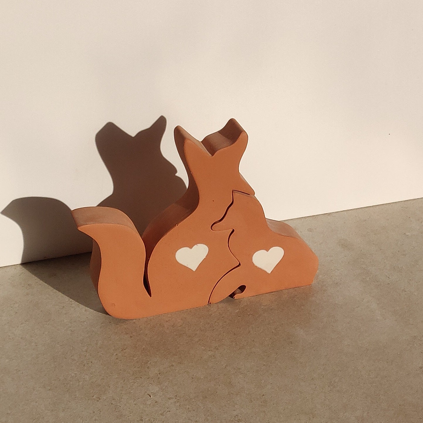 Cuddling Foxes Silhouette Ornament