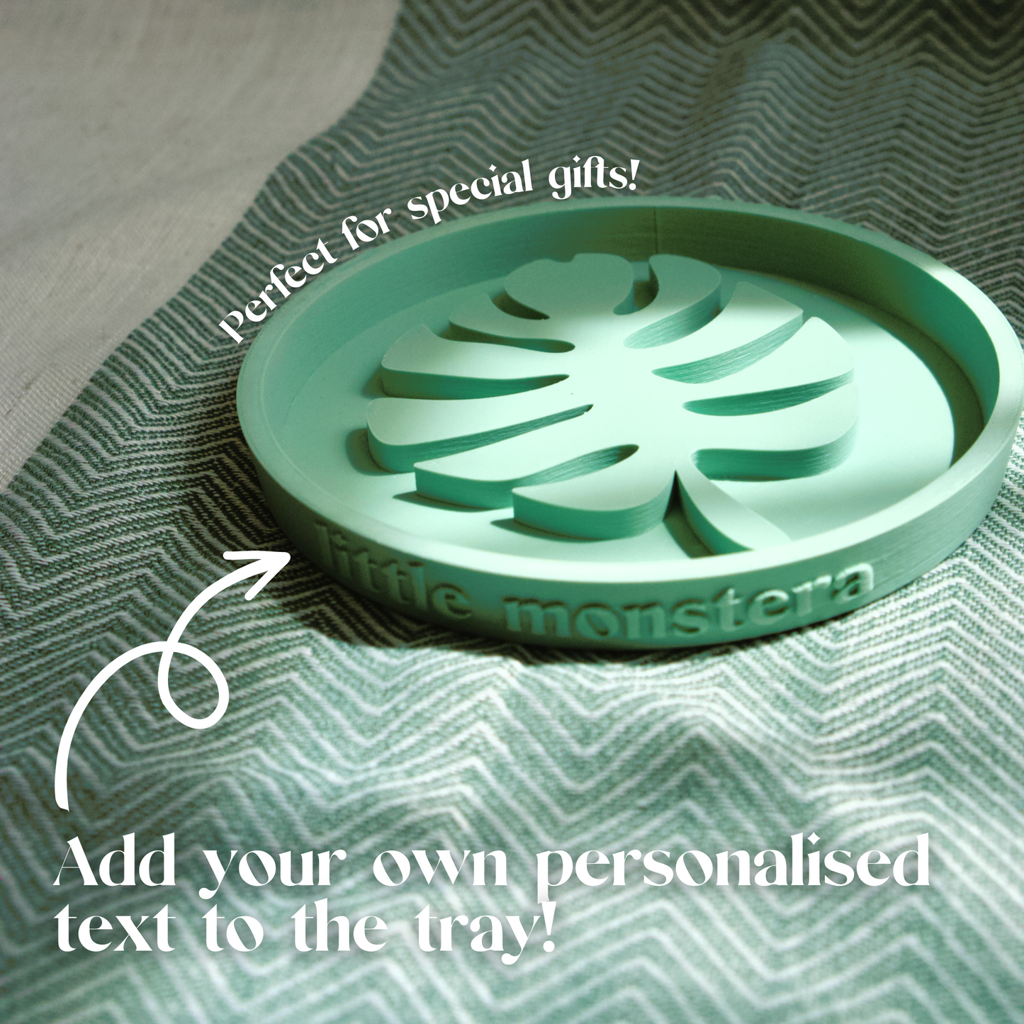 Monstera Leaf Plant Pot with Personalised Drip Tray