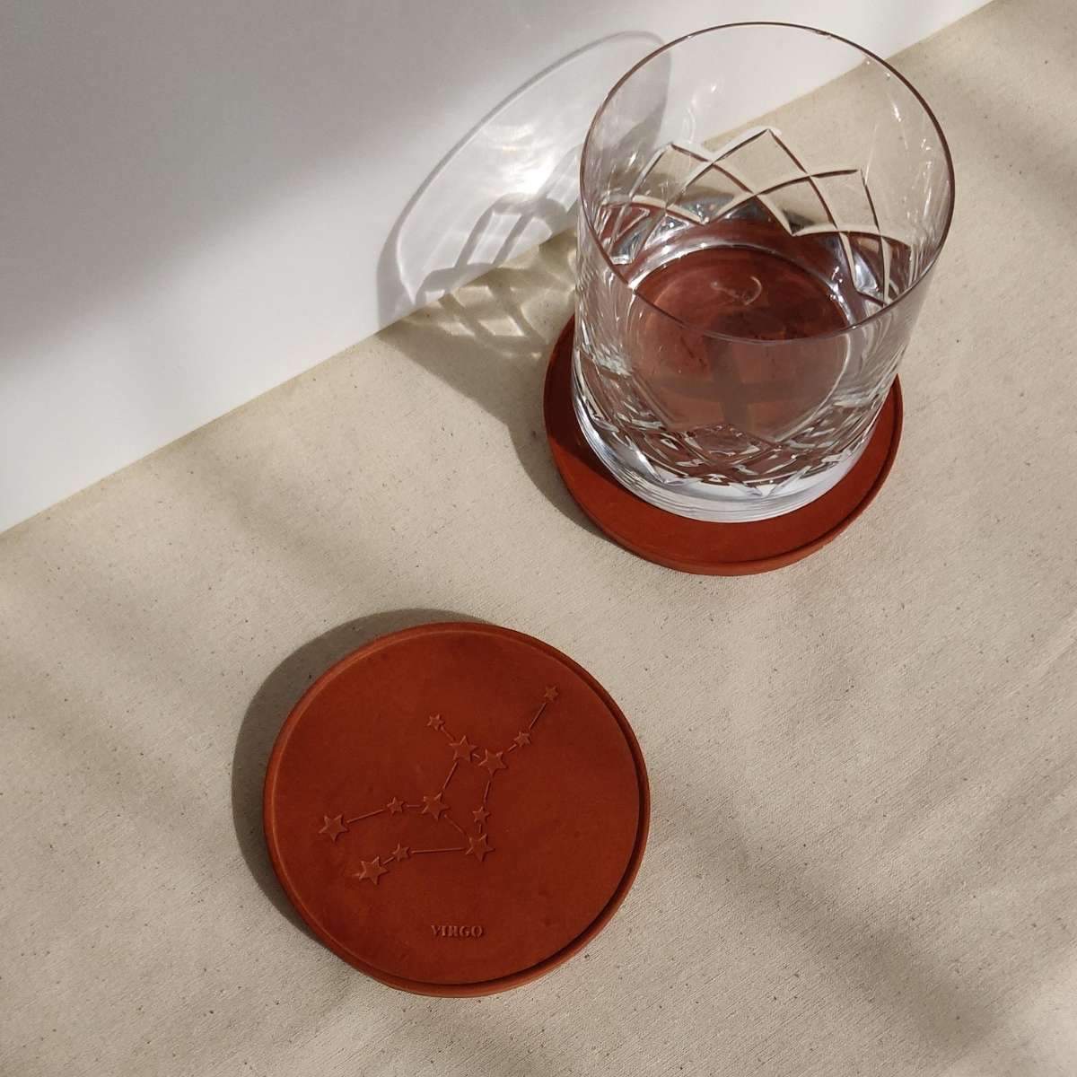custom coaster set with star signs handmade by Moonkind Studios