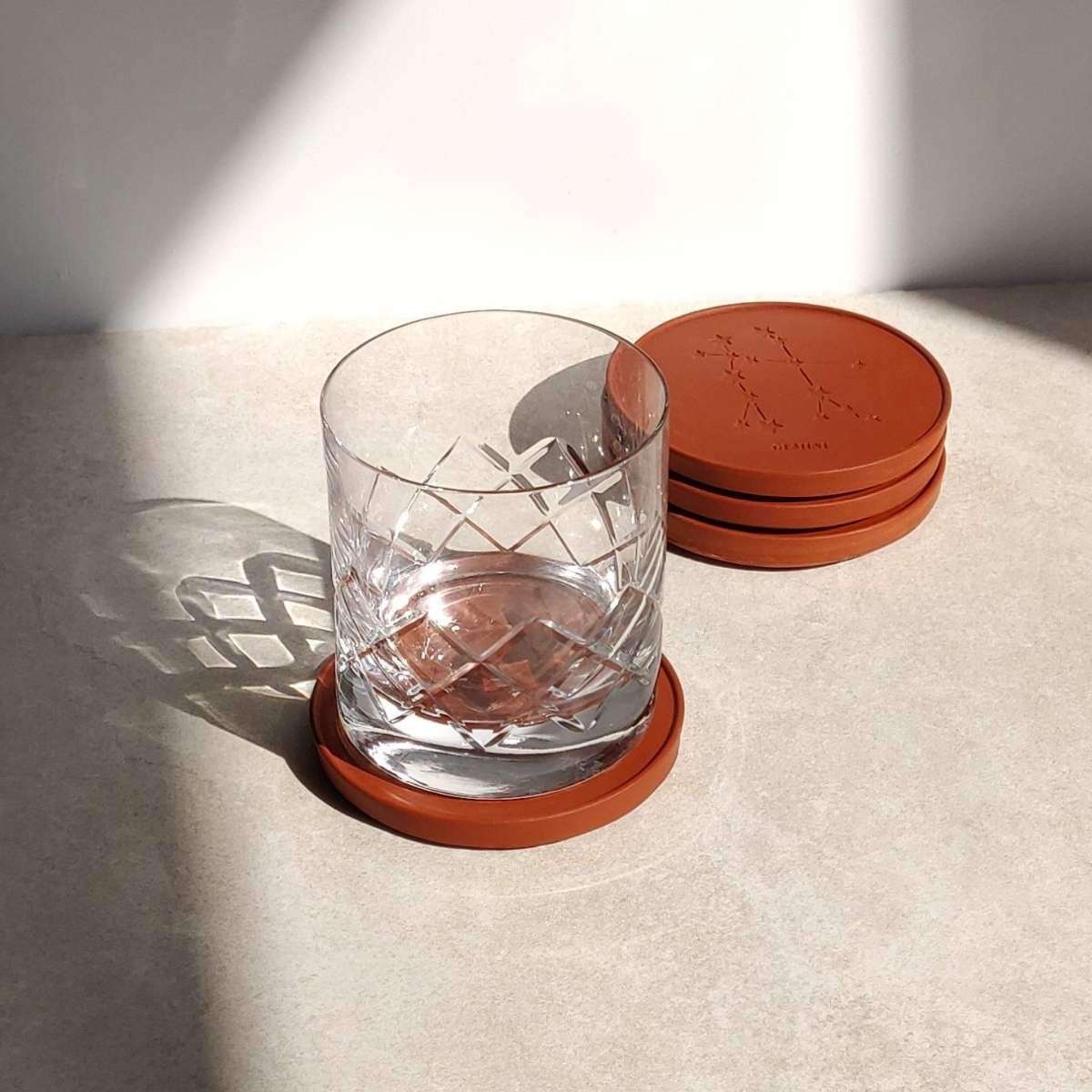 personalised coasters for coffee handmade by Moonkind Studios UK
