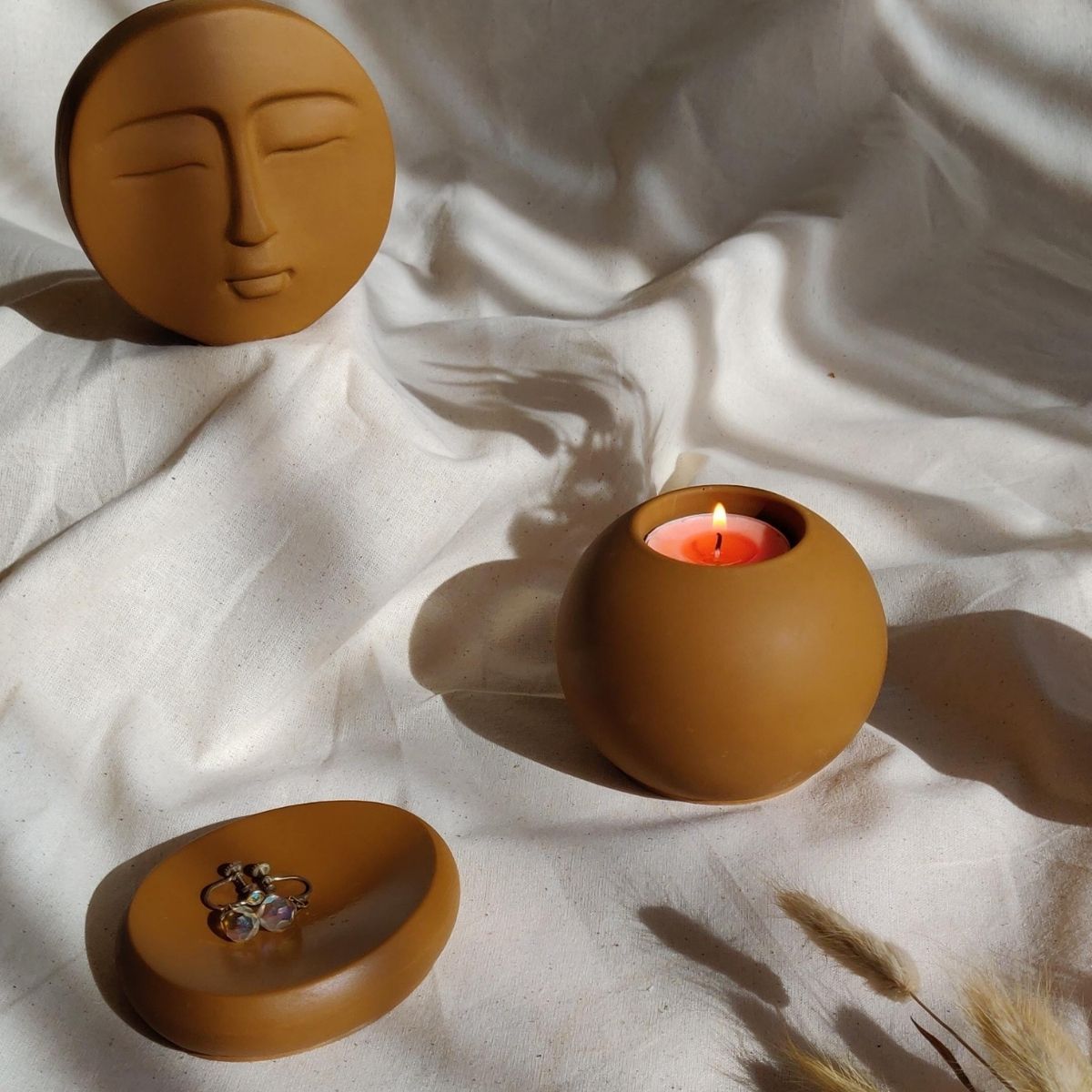 concrete stone home decor accessories in neutral colours Moonkind Studios