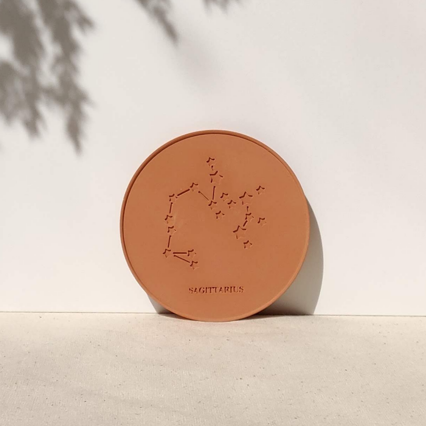 Star Sign Personalised Coasters in Pink Clay