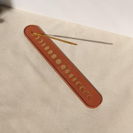 incense holder for incense sticks terracotta colour perfect for incense sticks and handmade by Moonkind Studios