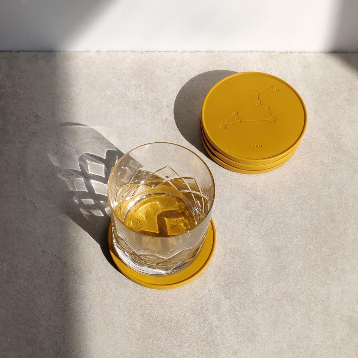 custom coasters for drinks with star sign details handmade in the UK by Moonkind Studios