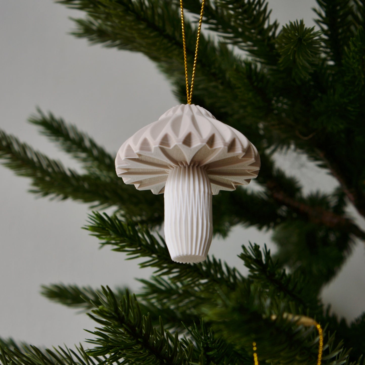 Origami Inspired Mushroom Ornament Set