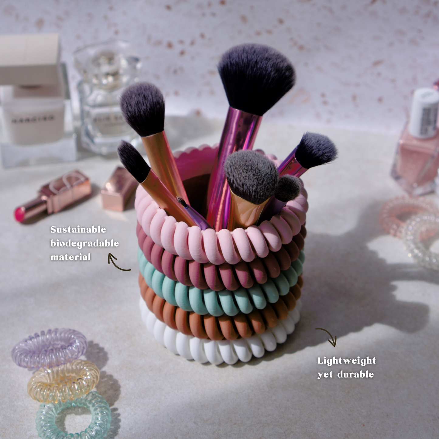 Scrunchy Makeup Brush Holder - Storage Pot