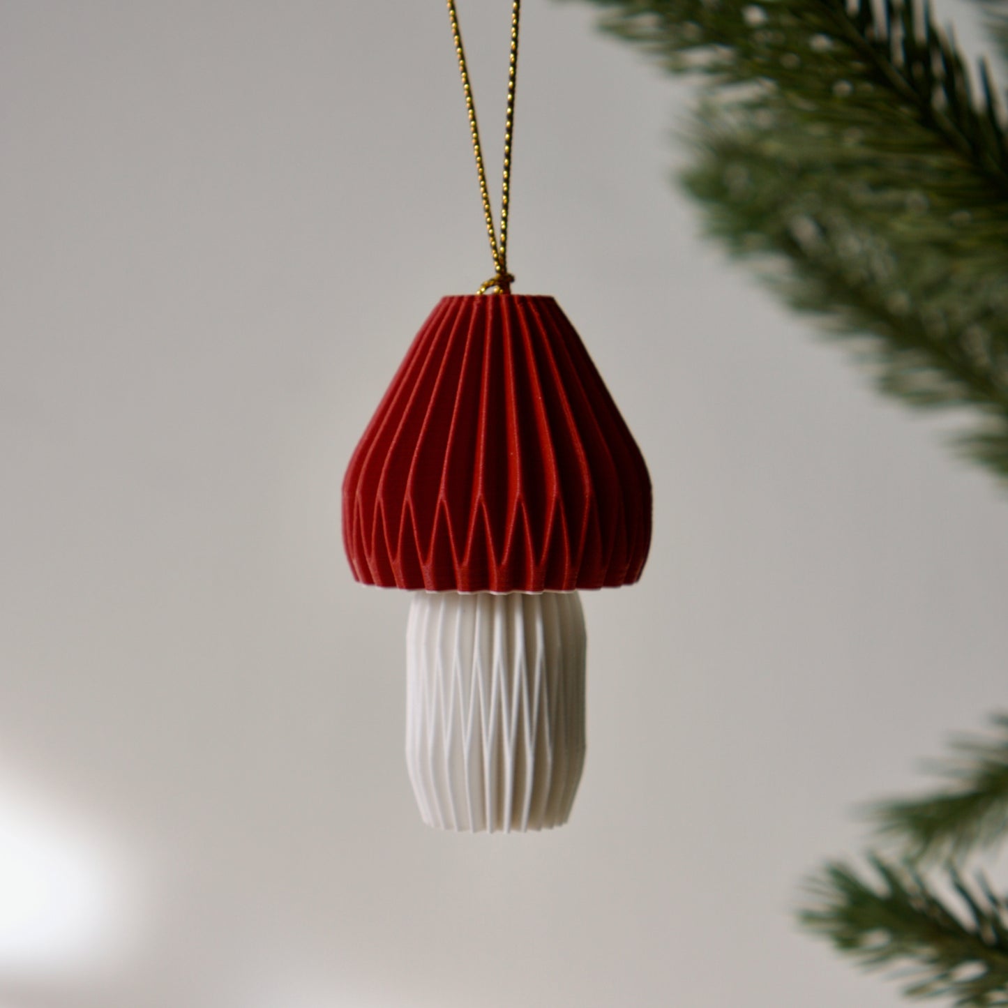 Origami Inspired Mushroom Ornament Set