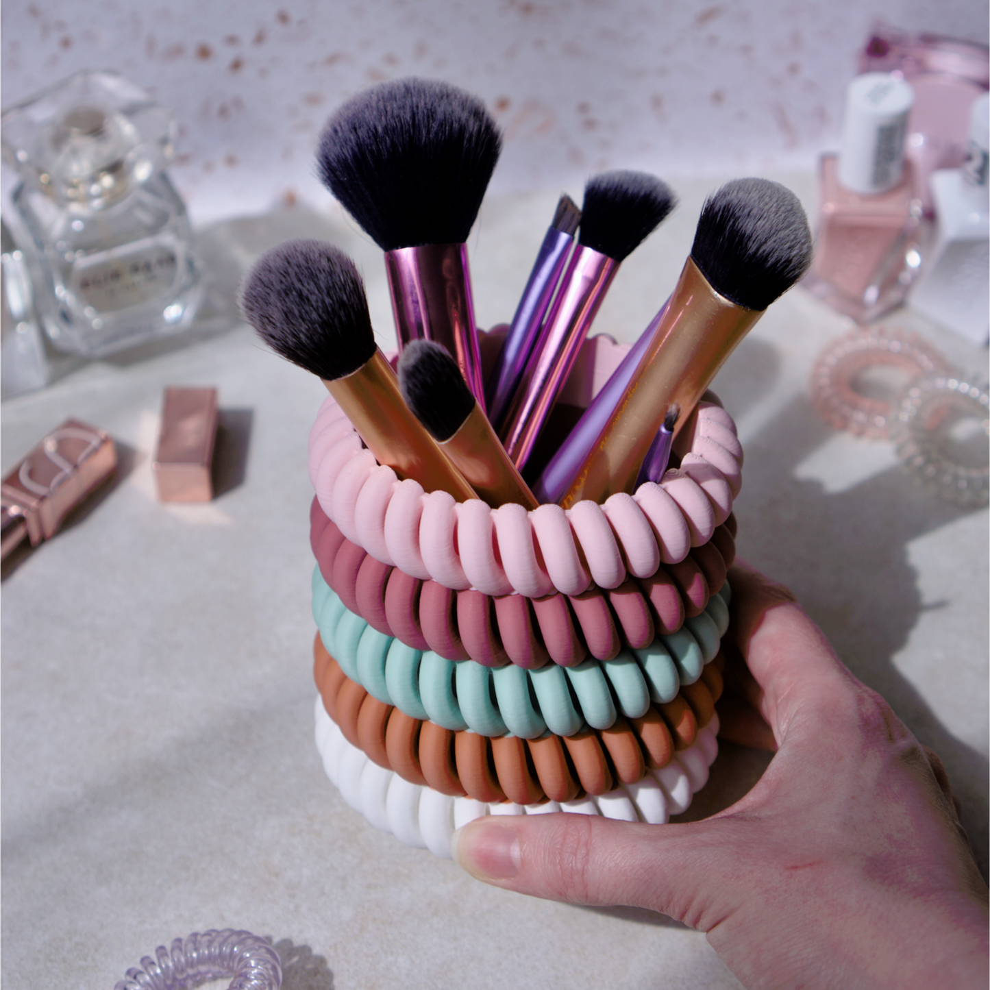 Scrunchy Makeup Brush Holder - Storage Pot