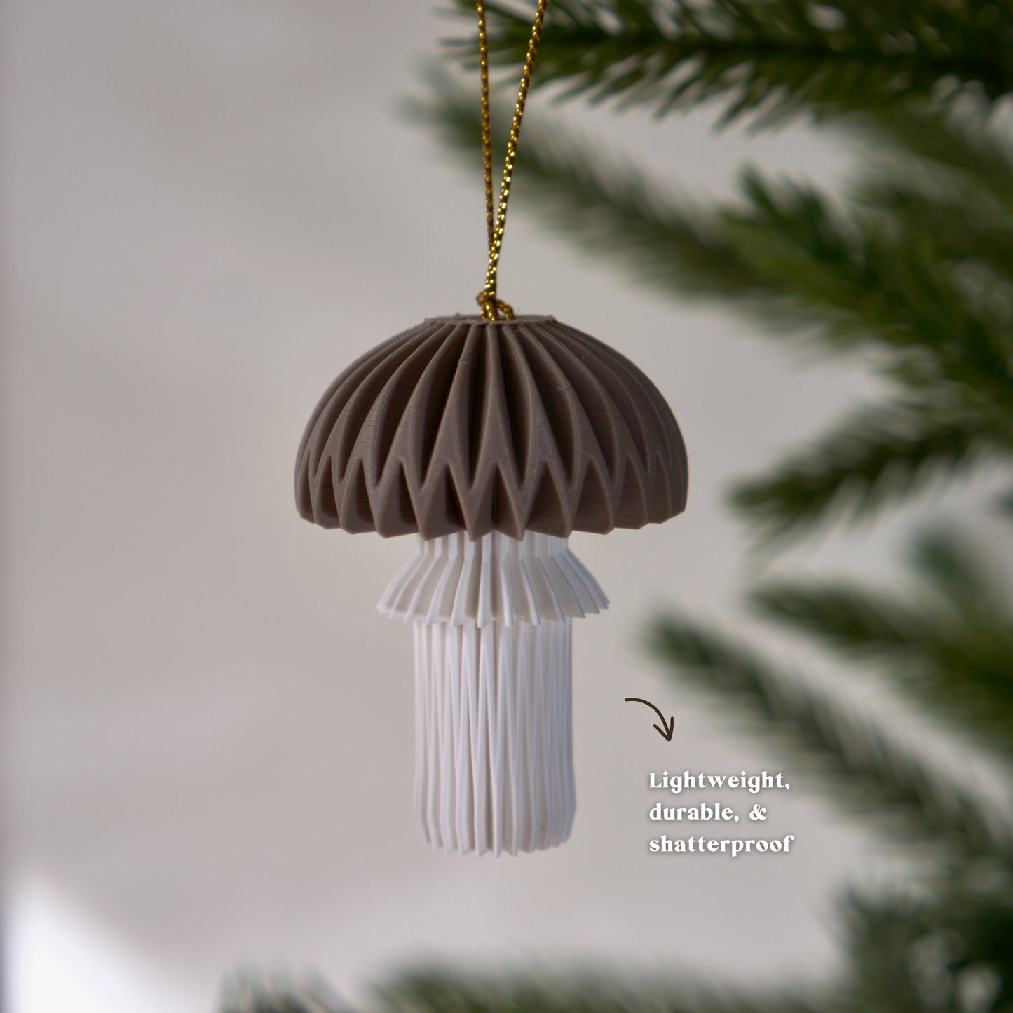 Origami Inspired Mushroom Ornament Set