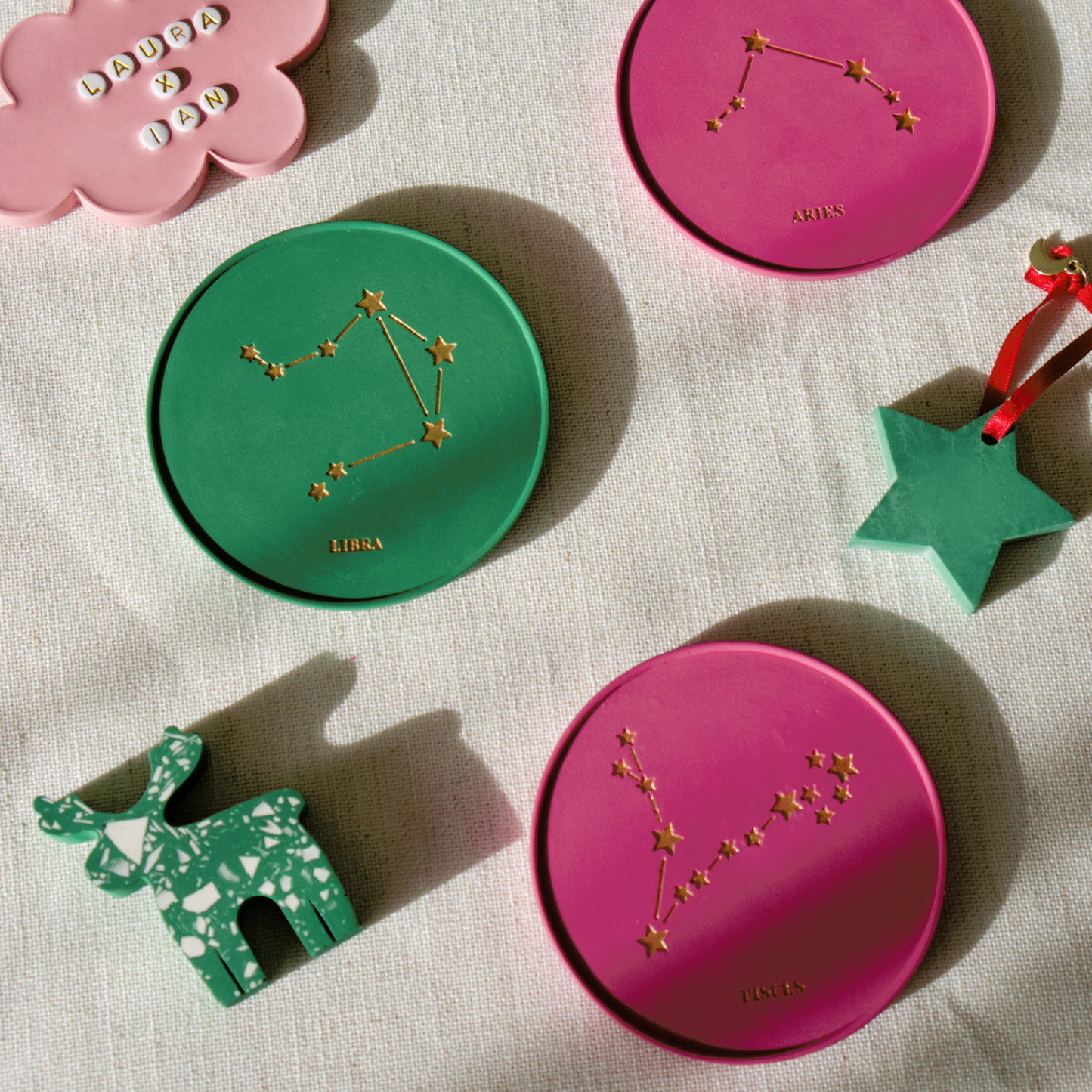Limited Edition Christmas Personalised Star Sign Coasters