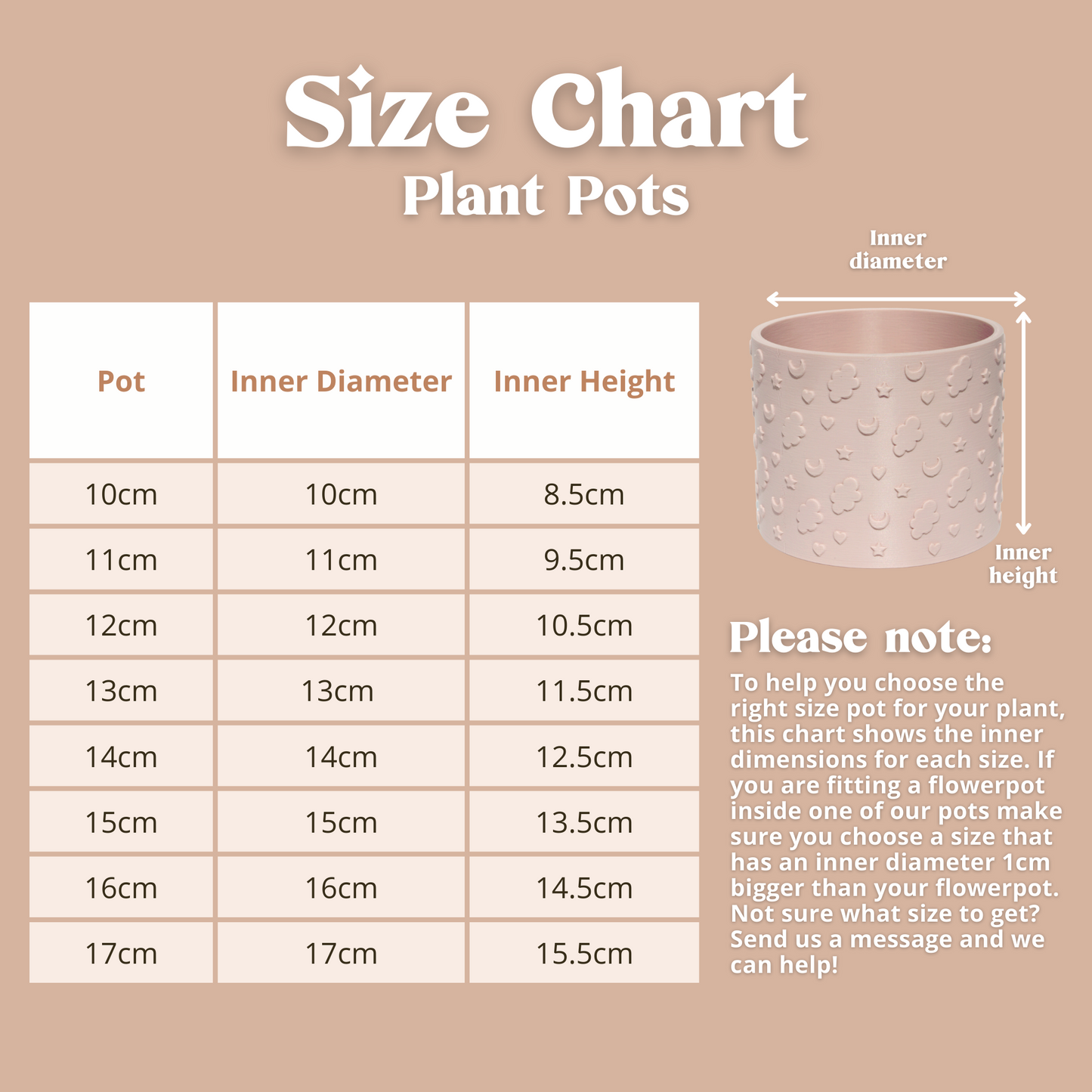 Celestial Plant Pot with Personalised Drip Tray