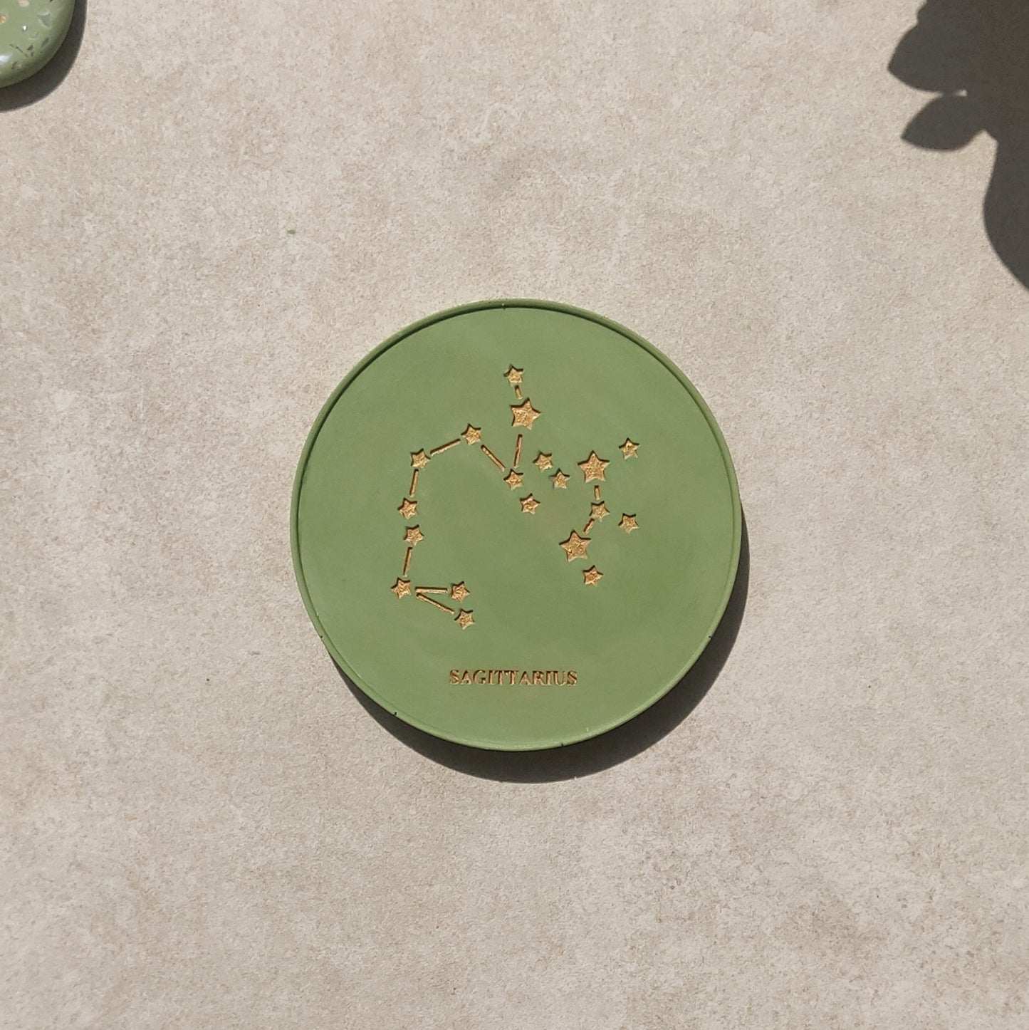 Star Sign Personalised Coasters in Pistachio