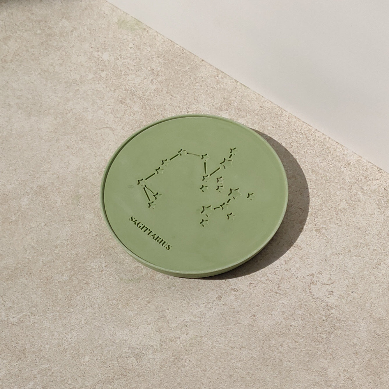 Star Sign Personalised Coasters in Pistachio