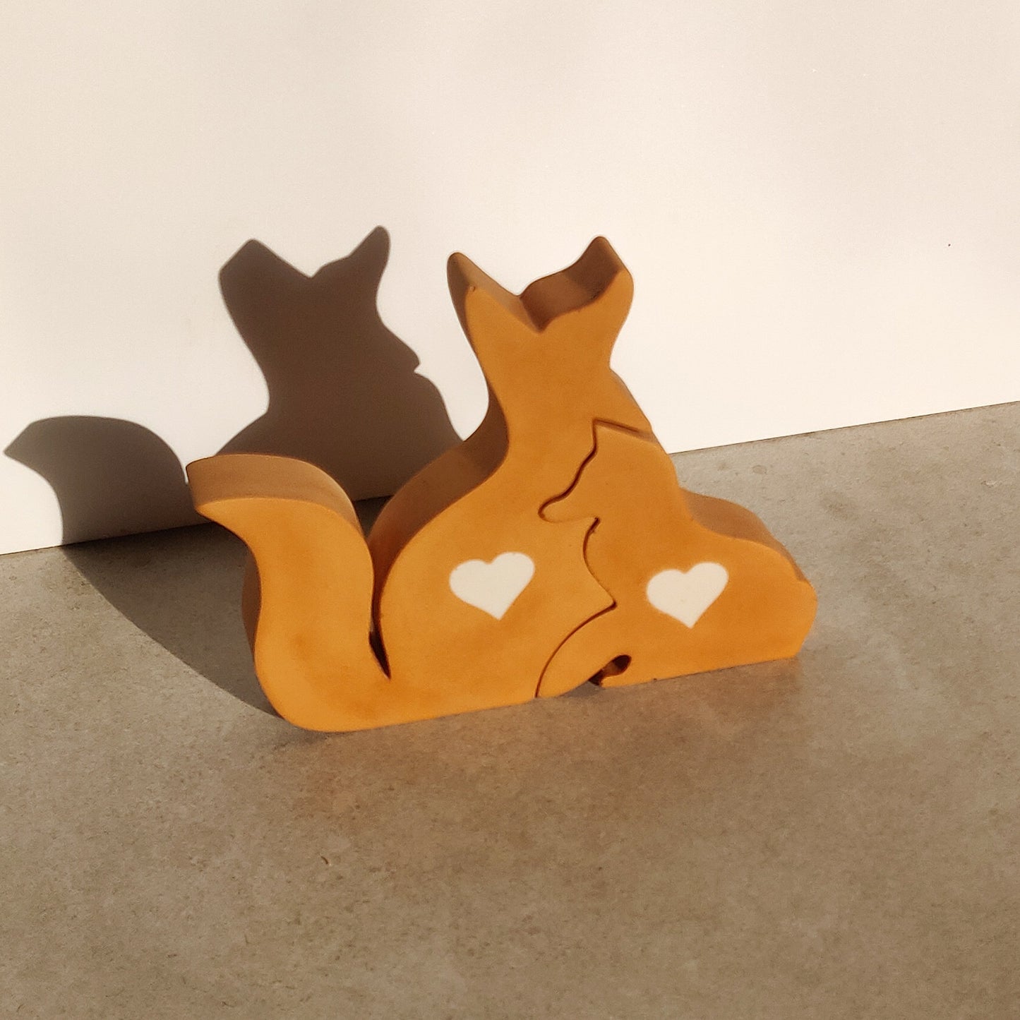 Cuddling Foxes Silhouette Ornament