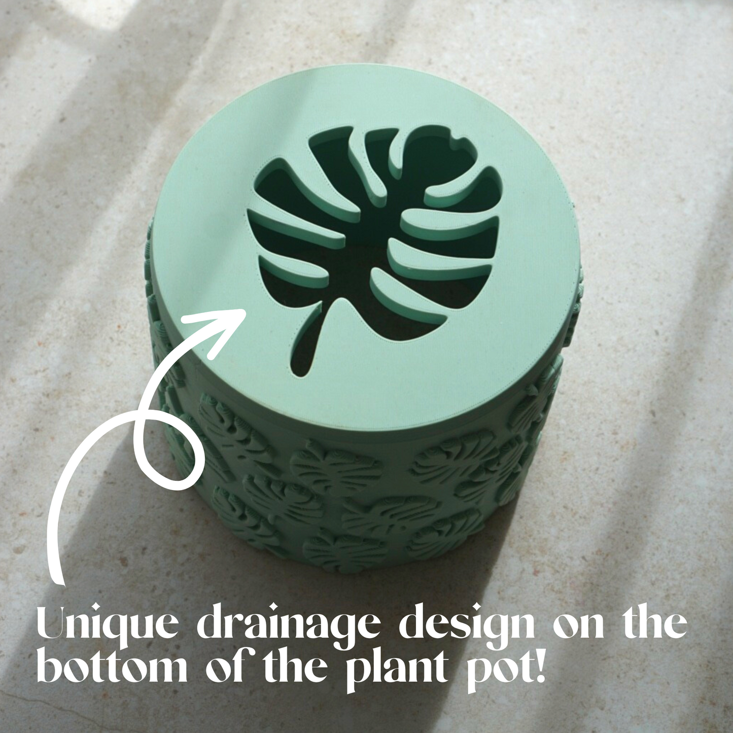 Monstera Leaf Plant Pot with Personalised Drip Tray